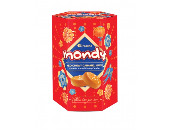 Hộp kẹo mềm caramel muối Mondy 100g (PBGH 2025)